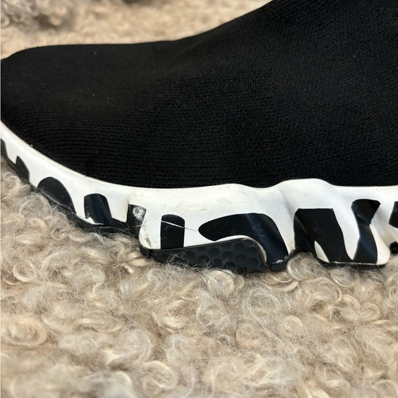 Balenciaga Speed Graffiti Sneakers - black and white - retail for $1200 - Picture 3 of 7